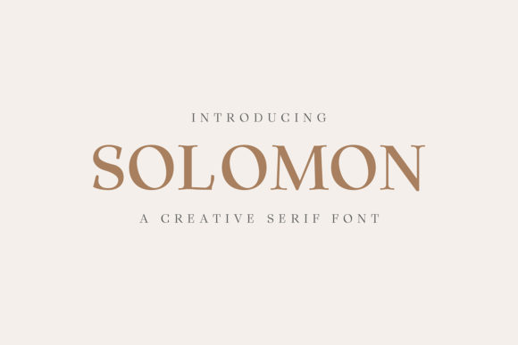 Solomon Family: A Refined Serif Typeface for Editorial Design